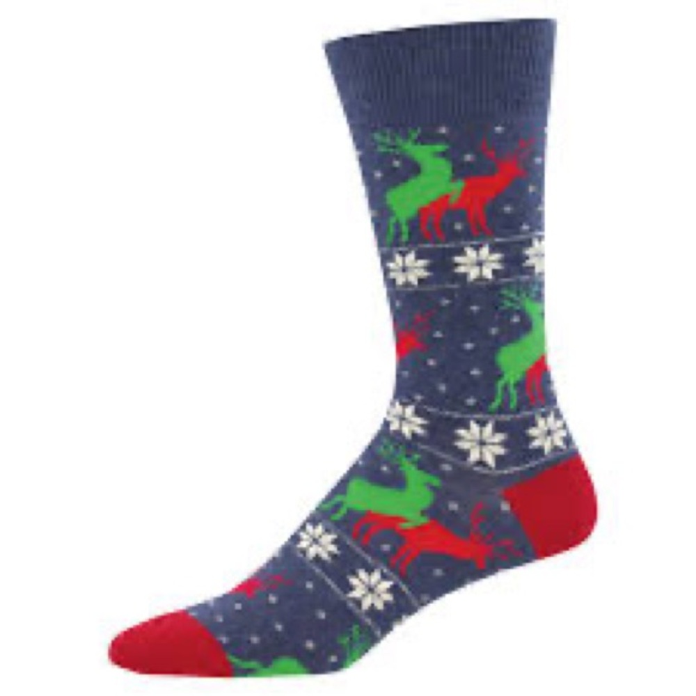 SOCKSMITH Naughty Reindeer Holiday Christmas Socks NWT